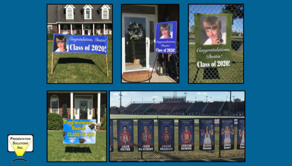 Graduation and senior photos turned into banners for schools to recognize students