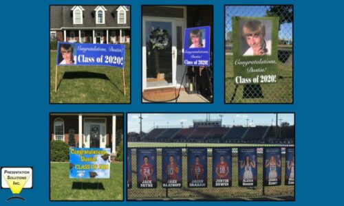 Graduation and senior photos turned into banners for schools to recognize students