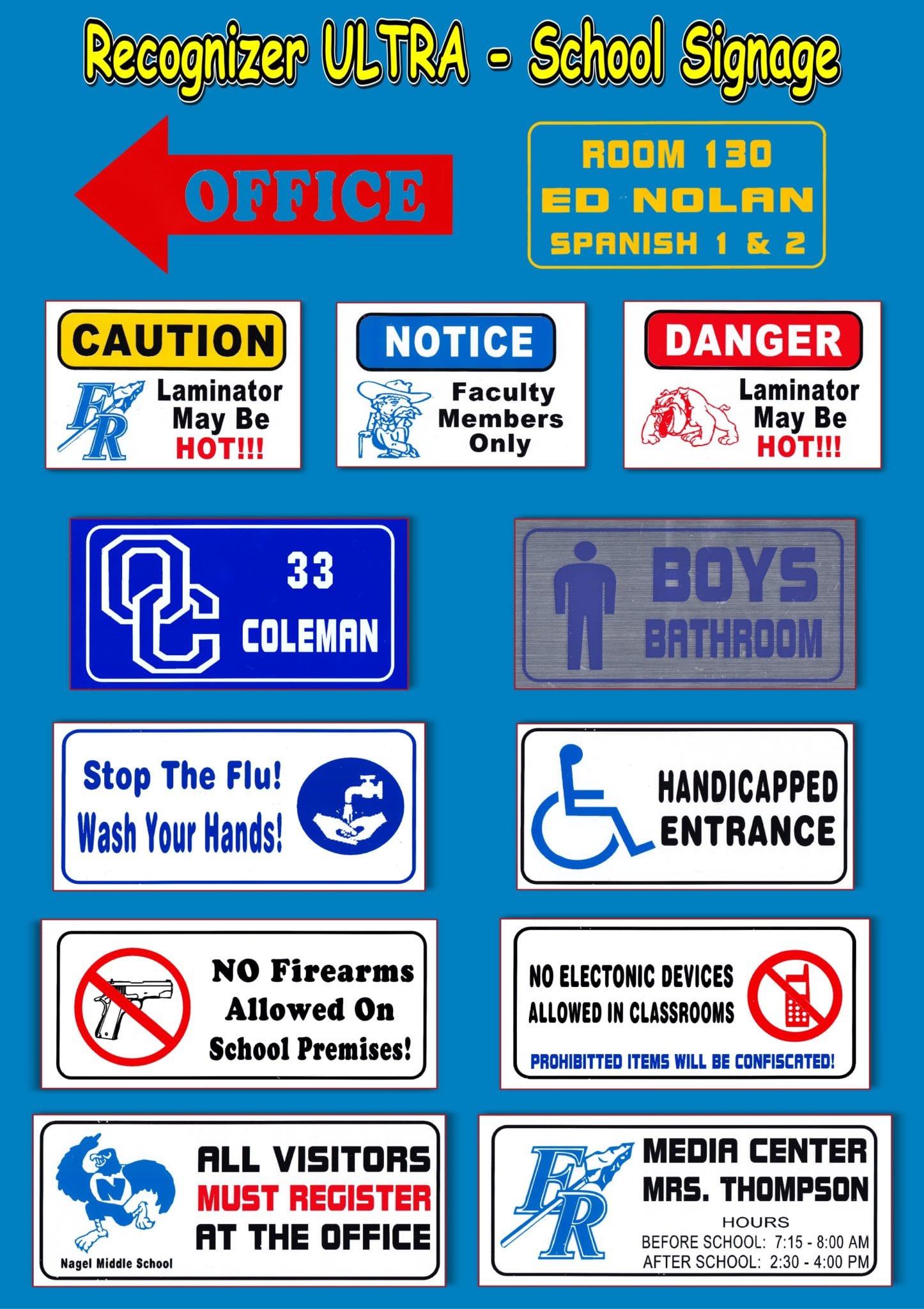 School Signage examples