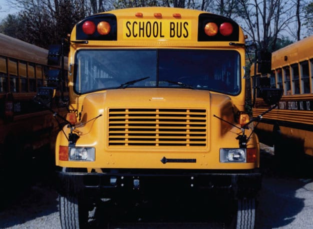 School bus without permit number on front