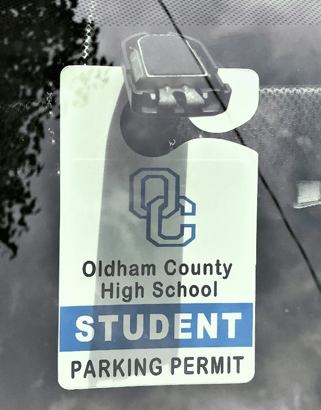 A student parking pass printed by the recognizer machine from presentation solutions