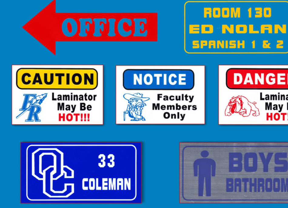 school signage in notification symbols