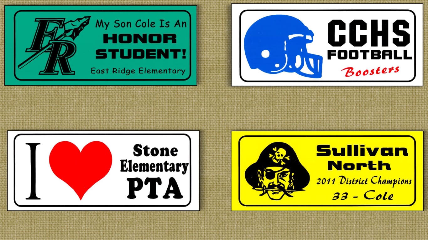 Selling bumper stickers as a school fundraiser