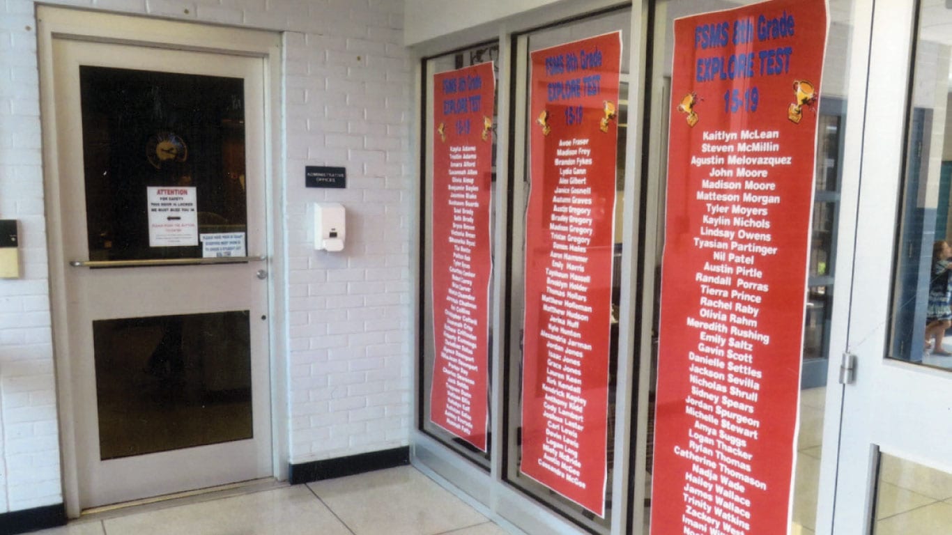 School entry way signs printed by the color pro poster makers from presentation solutions