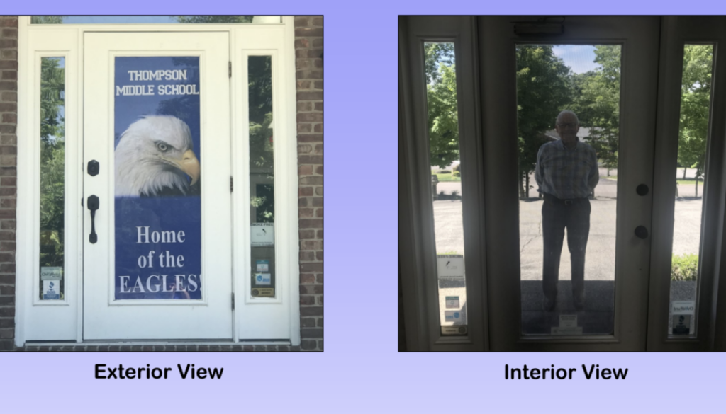 Exterior and Interior view of SecureView™ one-way view security film