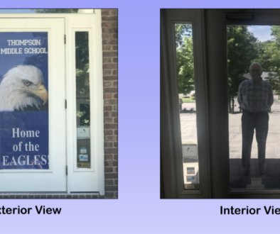 Exterior and Interior view of SecureView™ one-way view security film